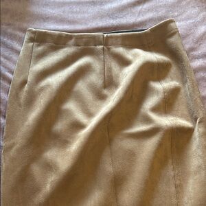 Elegant suede Tan Women's pencil skirt